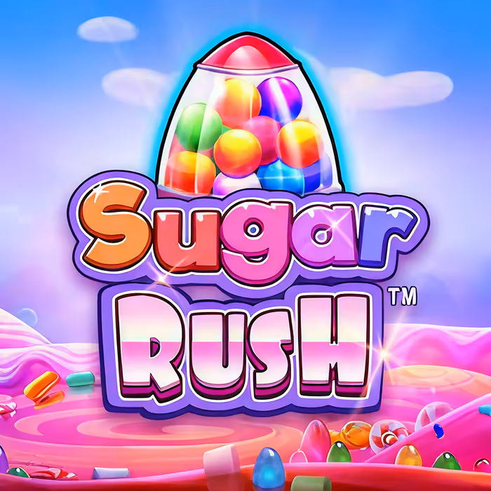 Sugar Rush slot game with cluster pays and multiplier features